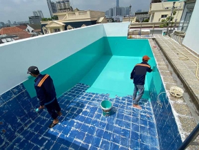 Swimming pool waterproofing